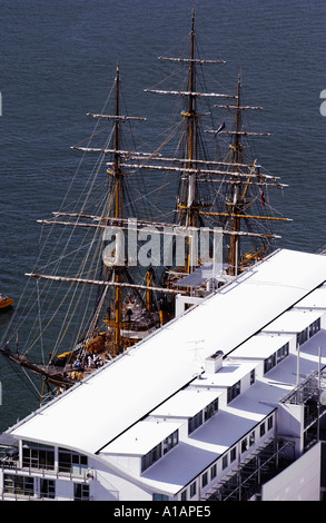 Italiano di addestramento alla vela di nave Americo Vespucci Princes Wharf Auckland Nuova Zelanda Foto Stock