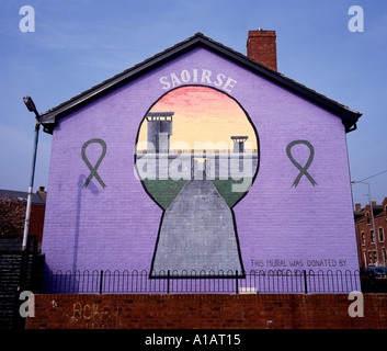 Murale repubblicano Belfast Irlanda del Nord Foto Stock