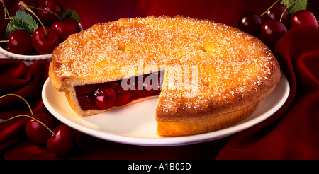 torta di ciliegie Foto Stock