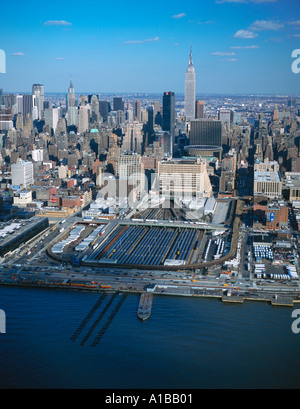 Antenna sopra stazione Pennsylvania Manhattan New York City Foto Stock