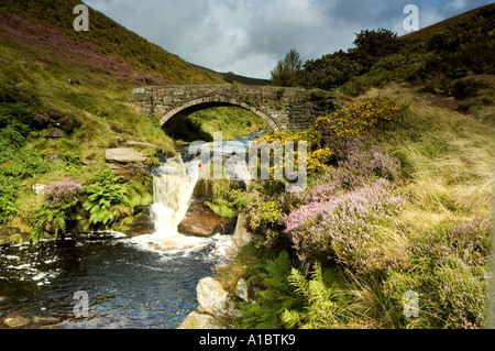 Packhorse Bridge a tre Shires in testa il Peak District Foto Stock