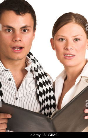 Due business partner per una donna e un uomo Foto Stock