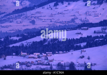 Vista dal Monte Pfaender, Bregenz Vorarlberg Austria Foto Stock