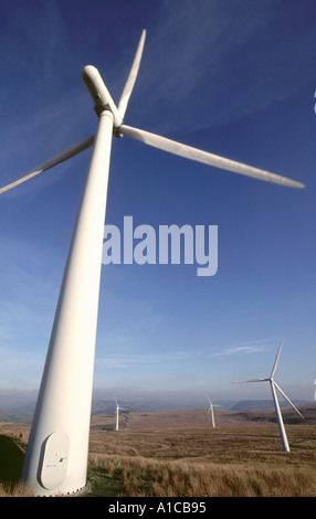 Le turbine eoliche a Carno per centrali eoliche vicino a Newtown in Powys Wales UK Foto Stock