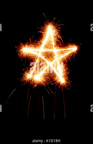 Stella scintillante Natale xmas sparkler Foto Stock
