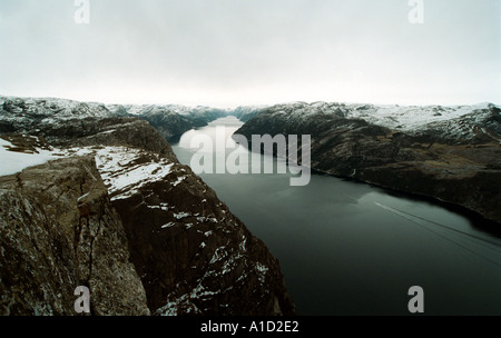 Lysefjord durante il periodo invernale Foto Stock