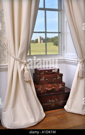 Veduta della chiesa DALLA CORTE CROOME IN PARCO CROOME CROOME D ABITOT VICINO A PERSHORE WORCESTERSHIRE REGNO UNITO Foto Stock