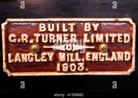 Segno del patrimonio costruito da GTR G R Turner Ltd costruttori Langley Mill Inghilterra Foto Stock