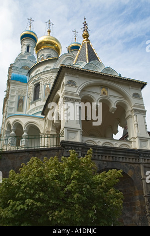 Repubblica Ceca Karlovy Vary Chiesa Ortodossa dei Santi Pietro e Paolo Foto Stock