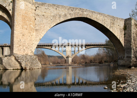 Besalu, Spagna, spagnolo, Catalunya, Espana, 12esimo secolo, fort, twelveth, medievali e città, storia, histonic, bridge Foto Stock
