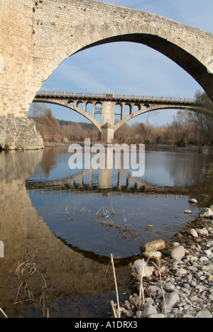 Besalu, Spagna, spagnolo, Catalunya, Espana, 12esimo secolo, fort, twelveth, medievali e città, storia, histonic, bridge Foto Stock