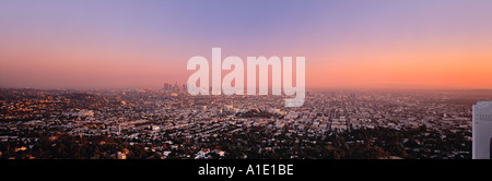 Los Angeles dal Griffith Park, California, Stati Uniti d'America Foto Stock