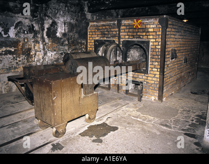 La camera a gas forni a campo di concentramento di Auschwitz in Polonia Foto Stock