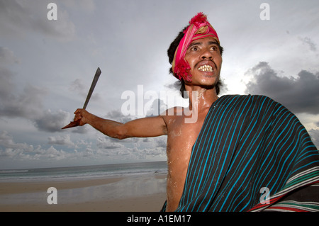 SUMBA OVEST DI INSCATOLAMENTO SUMBA Nusa Tengarra INDONESIA SUMBA OVEST INDONESIA PASOLA GUERRA RITUALE Foto Stock