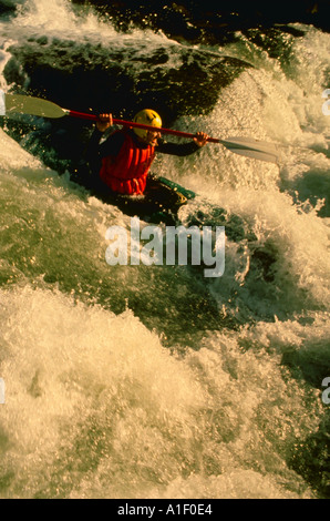 White water kayak Chatooga River SC Foto Stock