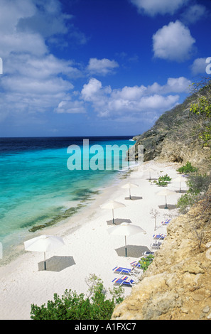 Caraibi Paesi Bassi Curacao Playa Porto Marie Beach sulle acque blu azzurro Foto Stock