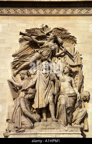 Francia Parigi Francia l'Arc de Triomphe sulla riva destra Foto Stock