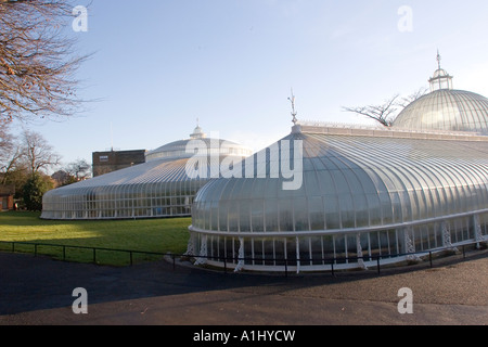 Restaurato di recente, il Palazzo Kibble glasshouse al Botanic Gardens Glasgow Scozia Scotland Foto Stock