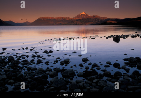 Lago e Huechulafquen Lanin Vulcano Neuquen, Argentina Foto Stock