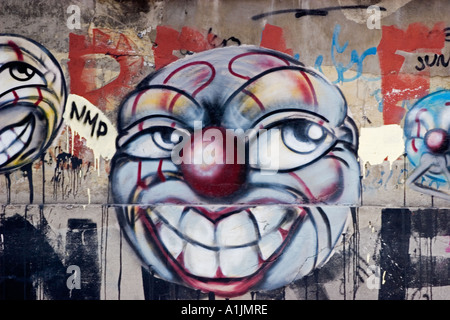 Rio Graffiti E - faccia Clown Foto Stock