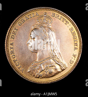 La regina Victoria pre 1 decimale 0ne scellino 12 dodici vecchi pence 1887 testa a sinistra crown Empress of India dei gratia Foto Stock