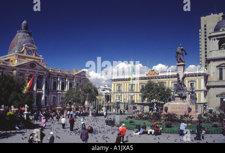 Plaza Murillo a La Paz in Bolivia Foto Stock