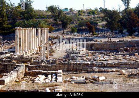 Israele Bet Shean vista generale del bizantino Agora nel centro della città Foto Stock