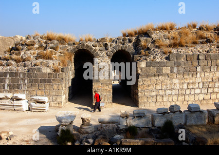 Israele Bet Shean teatro romano ingresso per il pubblico generico nell'area con posti a sedere Foto Stock