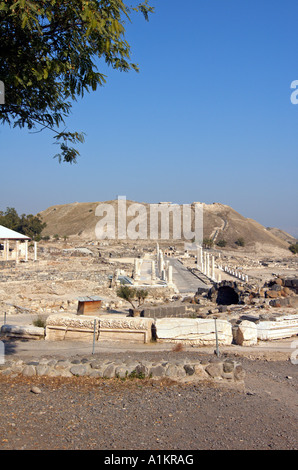 Israele Bet Shean vista generale con Palladius street nel centro Foto Stock