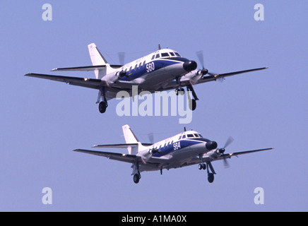 Aviazione scozzese HP-137 Jetstream T2 azionato da 750 NAS della Royal Navy di decollare in formazione. Foto Stock