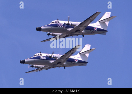 Aviazione scozzese HP-137 Jetstream T2 azionato da 750 NAS della Royal Navy in formazione. Foto Stock