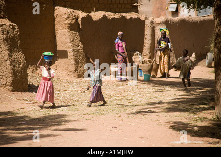 La città di Segoukoro la vecchia Segou,Mali, Africa occidentale Foto Stock