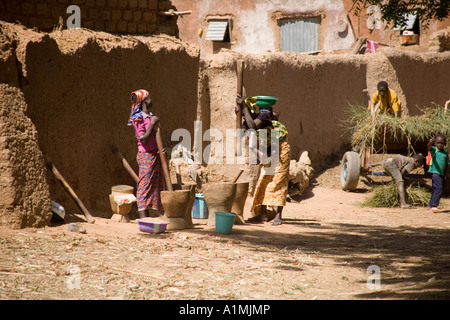 La città di Segoukoro la vecchia Segou,Mali, Africa occidentale Foto Stock