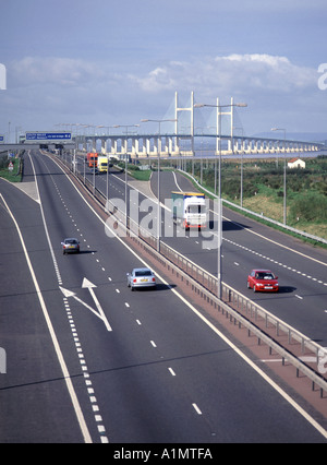 Secondo Severn Crossing di progetti di infrastrutture che collegano l'Inghilterra e Galles tramite lâ autostrada M4 a doppia carreggiata stradale di avvicinamento in South Gloucestershire REGNO UNITO Foto Stock
