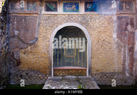 Italia Campania Ercolano dettaglio di affreschi Foto Stock