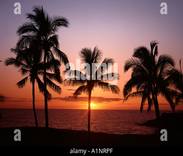 Stati Uniti - Hawaii: Tramonto a Mauna Kea Beach sulla Big Island Foto Stock