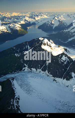 Antenna Harriman fiordo Chugach Mountains Prince William Sound Chugach National Forest Alaska Foto Stock