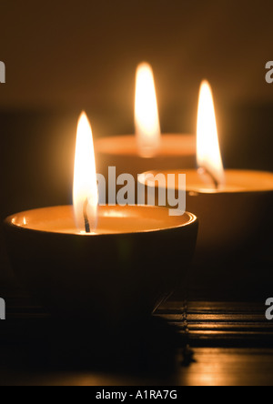 Candele accese Foto Stock