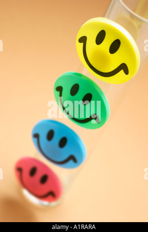 Smiley magneti per il frigo Foto Stock