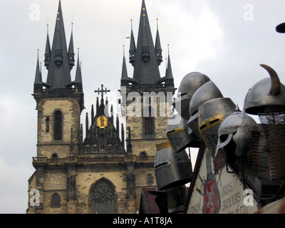 Nostra Signora di Tyn, Piazza della Città Vecchia di Praga, Repubblica Ceca Foto Stock