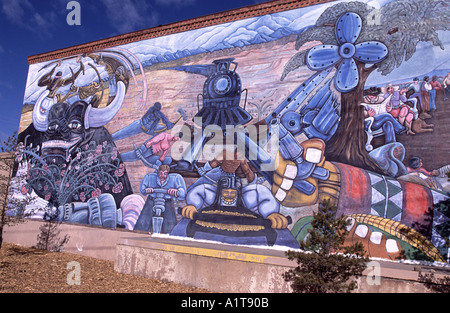 Santa Fe murale ferroviaria Santa Fe New Mexico USA Foto Stock