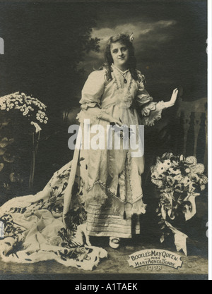 Cartolina fotografica di Bootle può Regina, signorina Mary Dunne 1908 Foto Stock
