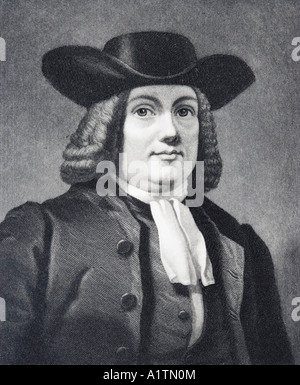 William Penn, 1644 - 1718. Leader inglese Quaker, fondatore della colonia inglese nordamericana della provincia della Pennsylvania Foto Stock