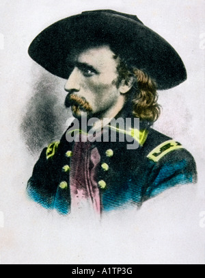 George Armstrong Custer, 1839 - 1876. Ufficiale dell'esercito degli Stati Uniti e comandante della cavalleria. Foto Stock