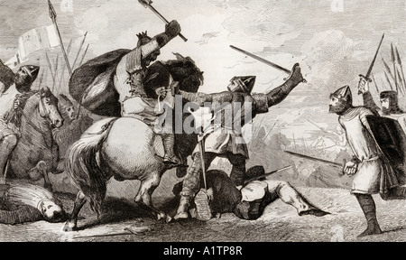 Luigi VI chiamato Il Grasso o il combattente, 1081-1137, combatte gli inglesi alla battaglia di Bremule, 1119. Foto Stock