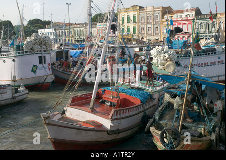 Barche da pesca in porto vecchio Belem Para membro Brasile Foto Stock