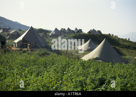 L' Eritrea . Restituite i rifugiati provenienti dal Sudan che vivono in tende 1993 Foto Stock