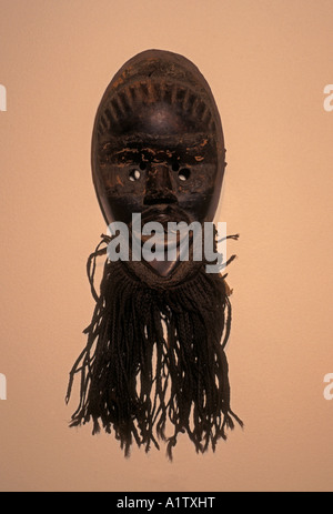Maschera di danza, maschera, fatte di legno e capelli, 24x15x8 cm, Galleria Nazionale, la città di Harare, Harare, Zimbabwe, Africa Foto Stock