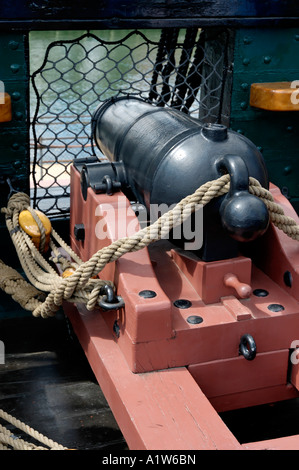 Il cannone a bordo della USS Constitution Foto Stock