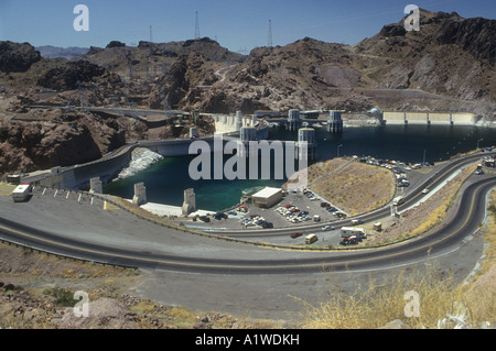 Immagine del paesaggio alla Diga di Hoover completata nel 1935,& situato sui confini di Stato del Nevada e Arizona USA. Foto Stock